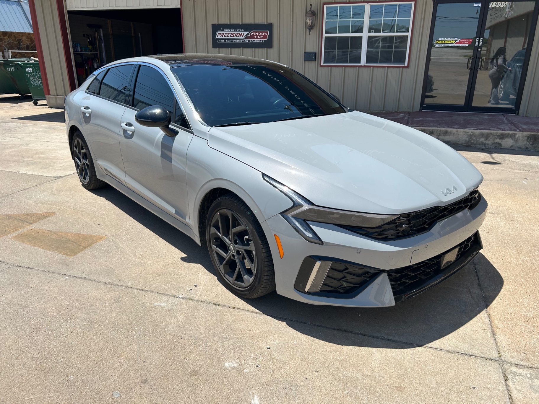 Gray Kia K5 GT with premium ceramic window tint Ponca City Oklahoma